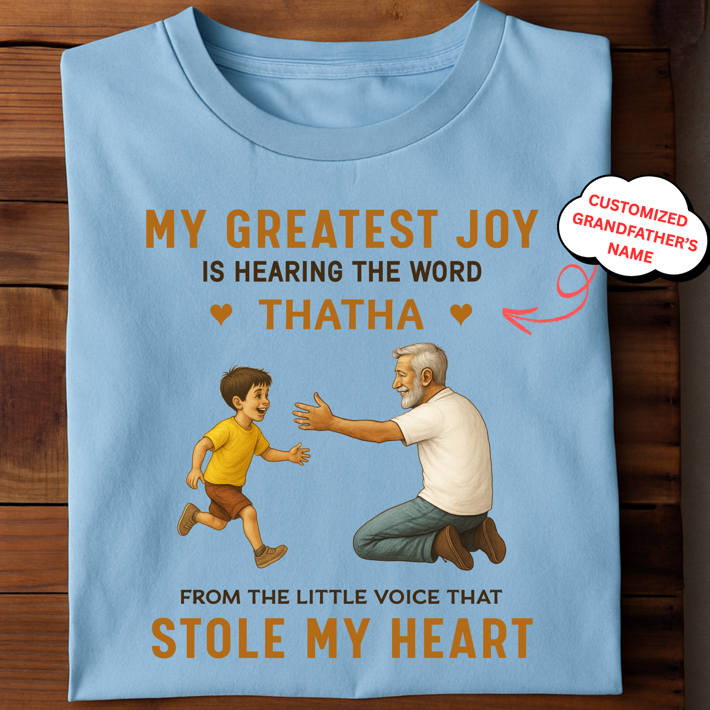 CUSTOMIZED-GRANDSON STOLE MY HEART CLASSIC T-SHIRT