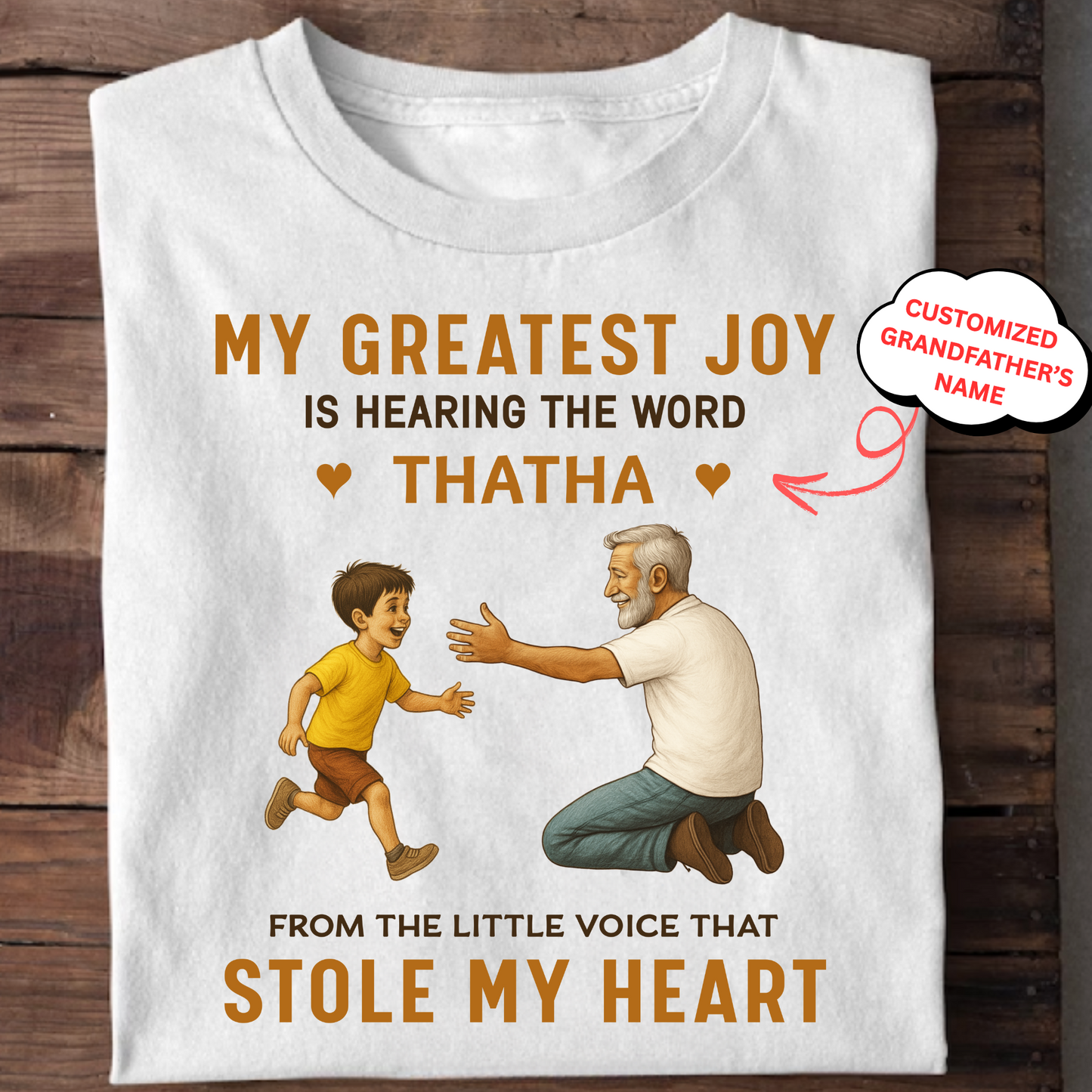 CUSTOMIZED-GRANDSON STOLE MY HEART CLASSIC T-SHIRT