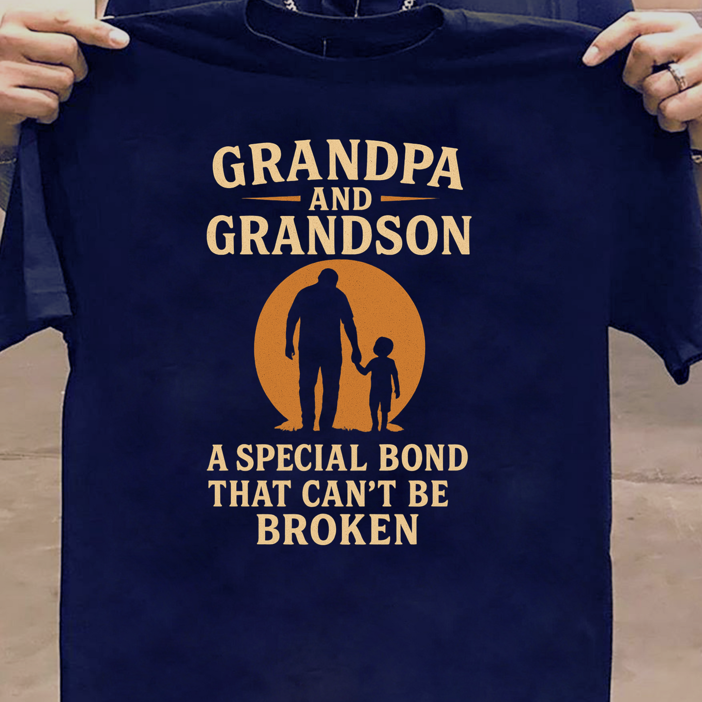 GRANDPA AND GRANDSON, A SPECIAL BOND THAT CAN'T BE BROKEN CLASSIC COTTON T-SHIRT