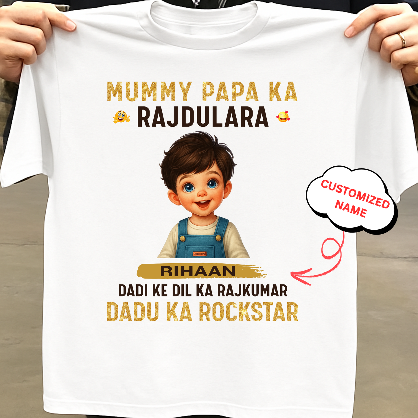 CUSTOMIZED-MUMMY PAPA KA RAJDULARA CLASSIC T-SHIRT