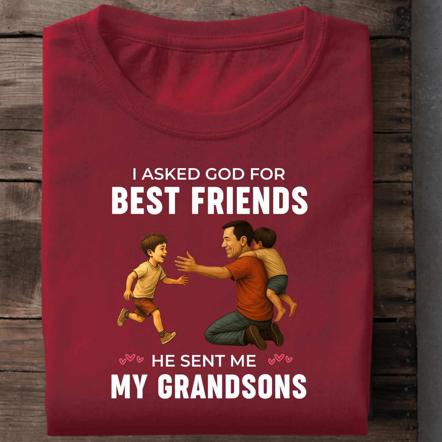 KIDS & ADULT T-SHIRT- GRANDFATHER & GRANDSONS BEST FRIENDS