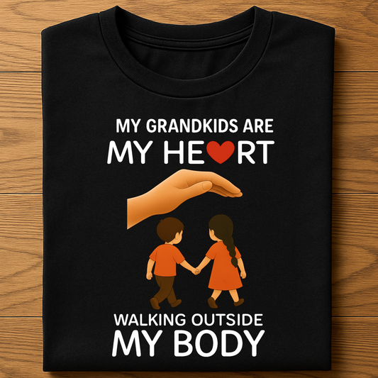 MY GRANDKIDS ARE MY HEART, WALKING OUTSIDE MY BODY CLASSIC T-SHIRT