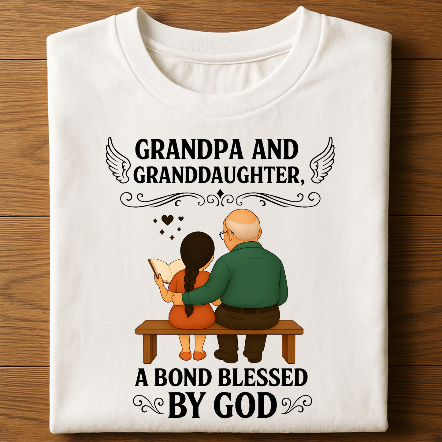 GRANDPA AND GRANDDAUGHTER, A BOND BLESSED BY GOD CLASSIC T-SHIRT